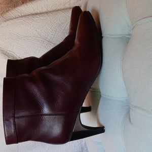 Kenneth Cole New York Glass Hop Burgundy Leather Ankle Boots sz 7